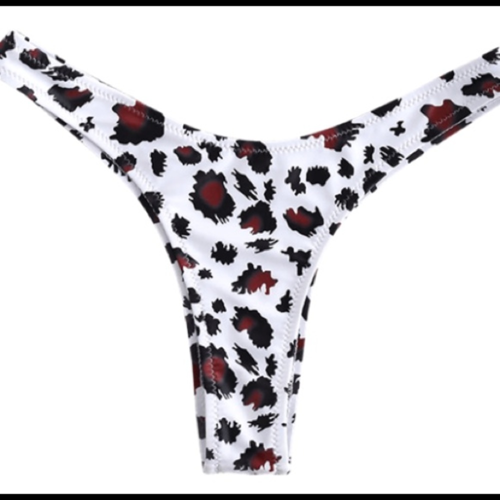 White leopard bikini bottom